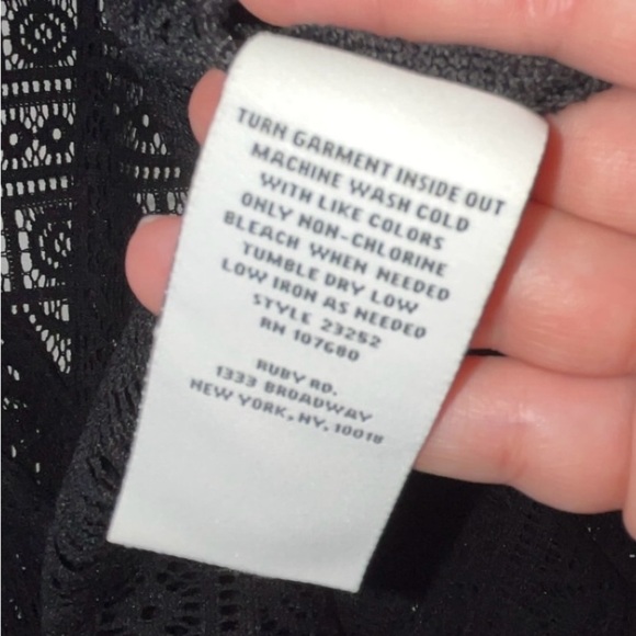 NWOT Ruby Rd. Women’s Black Open-Front Beachy Crochet Swim Cover-Up SIZE 1X - Picture 5 of 5
